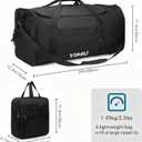 Large-Capacity Foldable Travel Bag, Single-Shoulder Hand-Held Wheeled Bag, Lightweight Travel Luggage Bag, Portable Luggage Bag Storage Bag for Business Trips (Black)