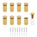 PATIKIL 1/2 x 1 Inch Sign Standoff Screws, 8 Set Stainless Steel Wall Standoff Mounting Hardware Advertising Glass Nail for Hanging Acrylic Picture Frame Acrylic Panel, Gold (1/2 x 1 Inch, Gold)
