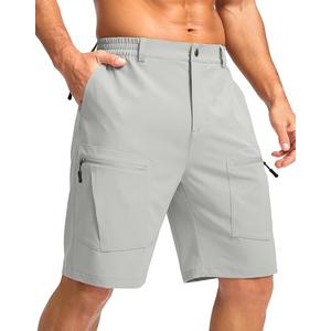 Pudolla Men's Hiking Cargo Shorts 9" Lightweight Stretch Travel Work Shorts for Men Outdoor Casual with 5 Pockets
, Large 