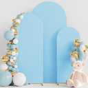Wokceer Set of 3 Wedding Arch Backdrop Cover Spandex Fitted Wedding Arch Stand Covers Round Top Chiara Backdrop Stands Cover for Birthday Party Ceremony Banquet Decoration 4ft,5ft,6ft Dusty Blue
