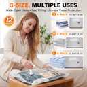 12 Pack Vacuum Storage Bags for Travel with Cordless Pump, Space Saver Bags for Clothes, Compression Packing Bags for Luggage, 12 Combo Size