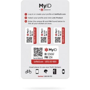 ENDEVR MyID Medical ID Sticker Kit, Store All of Your Medical Information for Emergencies, 4 Stickers