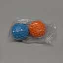 HIPPIH Indestructible Squeaky Dog Toys, Interactive Dog Balls 2 Pack, Chew Toys for Aggressive Chewers, Natural Rubber Puppy Toy for Large/Medium Dogs, Tough Puppy Teething Toy, Relieve Anxiety (3.15inch+3.15inch, Blue+Orange)