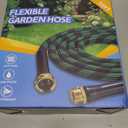 Expandable Garden Hose 50 ft with 10 Function Spray Nozzle, Flexible, Kink Free, Leak-Proof, Ultra Lightweight Retractable Stretch Water Hose 50ft for Yard, Lawn, Car Wash and Outdoor (Black & Blue)