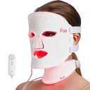 Red Light Therapy Mask for Face and Neck, 7 Colors with NIR Led Face Mask Light Therapy with Eye Protection and Remote, Rechargeable Ergonomic Design for True Anti-Aging Skincare at Home White
