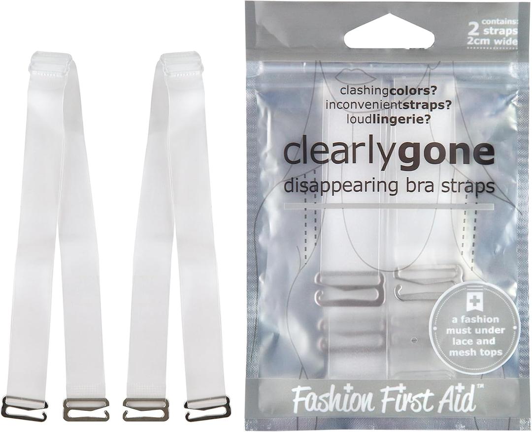 Fashion First Aid Replacement Bra Straps Low-Stretch Adjustable Bra Straps w/Reinforced Hooks for Bras, Dresses & Swimsuits