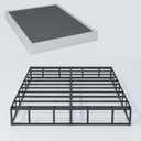 King Size Box Spring 7 Inch High,Sturdy Metal Box Spring Only with Fabric Cover Set,Mattress Foundation,Easy Assembly, Noise Free