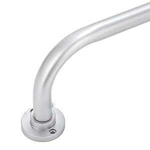 Nickel Wrap Around Curtain Rods, Nickel Curtain Rods for windows 48 to 84 inch(4-7Ft), Adjustable Blackout Curtain Rod, 1 Inch Diameter Room Darkening Drapery Rods, Window Curtains Rod 48-90", Silver