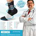 NEENCA Professional Compression Socks, Medical Athletic Ankle Socks for Injury Recovery & Pain Relief, Sports Protection, Circulation 1 Pair, 20-30 mmhg