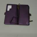 Defencase Compatible with Samsung Galaxy S24 Ultra Case Wallet with RFID Blocking Card Holder for Women Men, PU Leather Magnetic Snap Flip Zipper Strap Phone Case Fit for Galaxy S24 Ultra 5G, Purple