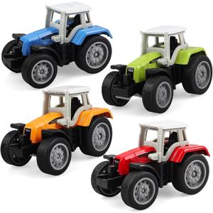 4 Pack Farm Tractor Toys for Toddlers Boys 3-5, Die cast Tractor Toy for Kids Boys & Girls 3 4 5 6 7 8 Years Old, Christmas Birthday Gift & Cake Toppers