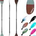 Adjustable Carbon Fiber Shaft Kayak Paddle, Kayaking Oars with Reinforced Nylon Blade for Adults, 4 Piece, 86in/220cm to 90in/230cm (Wood-1)