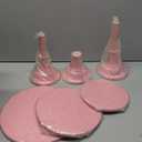 3 Pcs Metal Cake Stand Set 8/10/12 inch Dessert Table Display Perfect for Baby Shower Wedding Birthday(Pink)