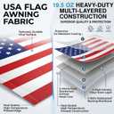 RV Awning Fabric Replacement, 15'2'' fit 16' 19.5oz USA Flag Camper Awning