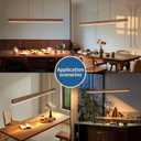 45" Wood Linear Pendant Light, Dimmable Kitchen Island Lighting with Remote, 30W LED Island Lights for Kitchen, Adjustable Linear Chandelier for Dinning Room Light Fixture,Pool Table Light - Walnut