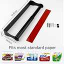 Paper Towel Holder, Black Stainless Steel Under Cabinet Wall Mount, Self-Adhesive Kitchen Roll Rack, Heavy-Duty Organization Storage