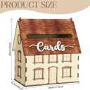 AceOrbit Rustic House Wedding Card Box for Reception 10x 6x11.5 Inch Large House Shaped Wooden Just Married Box Gift for Wedding Keepsake Newlyweds Baby Shower Party Favors