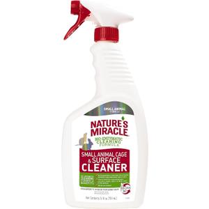 Nature's Miracle Small Animal Cage and Surface Cleaner, Bio-Enzymatic Cleaning Formula, Destroy Tough Stains and Odors, 24 Ounces (1 Count (Pack of 1))