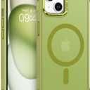 BENTOBEN Magnetic for iPhone 15 Case 2023 [Compatible with MagSafe] [16FT Military-Grade Protection] Matte Translucent Anti-slip Anti-yellow Hard Women Men Phone Cover for iPhone 15 6.1", Forest Green