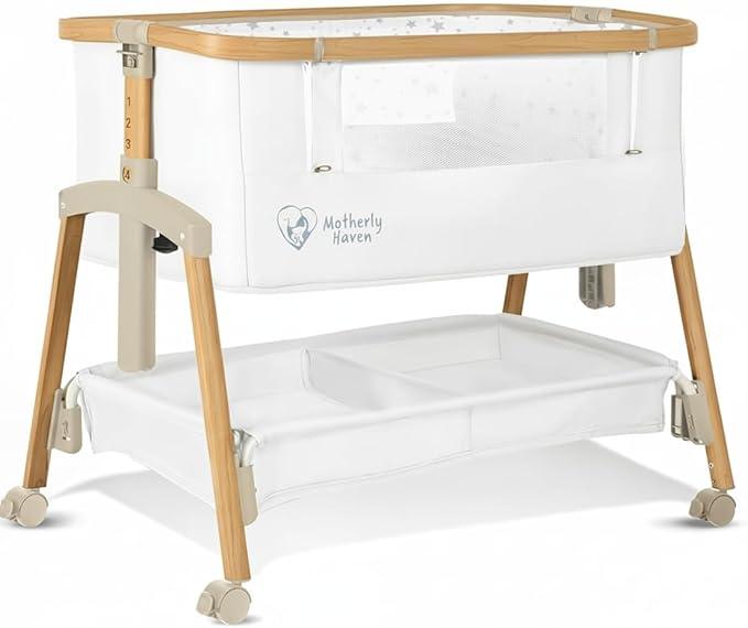 Baby Bassinet Bedside Sleeper, Portable Crib for Newborns, Adjustable 7-Height Auto-Lock, with Wheels, Soft Mattress & Breathable Mesh Baby Bassinet Bedside Sleeper, Portable Crib for Newborns, Adjustable 7-Height Auto-Lock, with Wheels, Soft Mattress & Breathable Mesh