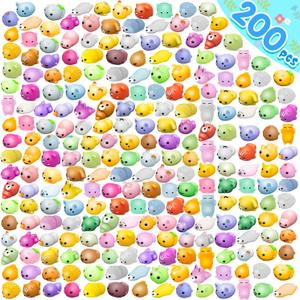 200 Pcs Mochi Squishy Toy, Mini Kawaii Squishies Bulk Sensory Fidget Toys Goody Bag Party Favors for Kids, Classroom Prizes Pinata Filler Carnival Stocking Stuffers Christmas Birthday Gifts