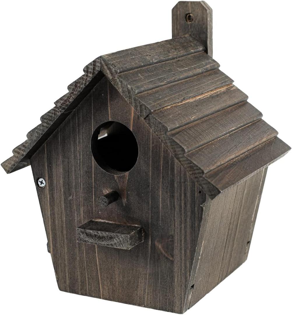 Bird House Black Birdhouse Bird Houses for Outside with Pole Wooden Bird House for Finch Bluebird House Cardinals Hanging Birdhouse Clearance Garden Country Cottages B8-2