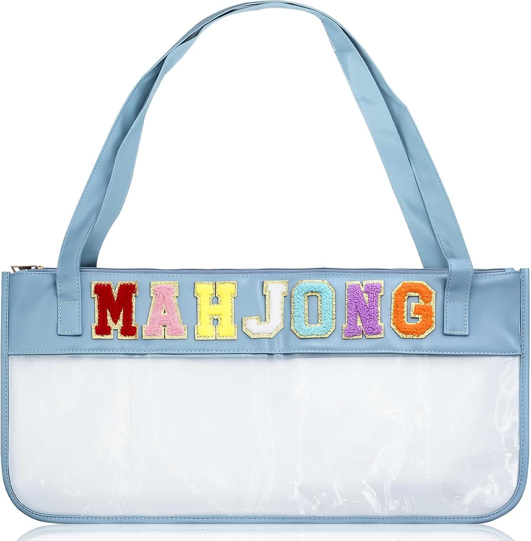 1 Pcs American Mahjong Bag, Empty Mahjong Tiles Bag with Shoulder Strap, Waterproof Mahjong Tile Bag for Mahjong Accessories and Gifts, Mahjong Tile Set for Tile Lovers