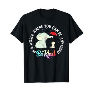 in World Where You Can Be Anything Be Kind Elephant Umbrella T-Shirt,L