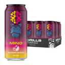 Gorilla Mind Energy Drink | Unmatched Energy Amplified Focus | N-Acetyl-L-Tyrosine, Alpha-GPC, 200mg Caffeine, Uridine, Saffron | 0 Sugar Or Artificial Colors | 16oz, 12-Pack (Blackberry Lemonade) (EXP 01/12/27)