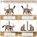 Cat Door for Window, Quick Installation Adjustable Width of 31"-36", Cat Window Door with 4 Locking Modes, Magnetic Closure Design, Weatherproof Aluminum Frame Cat Door Window Insert