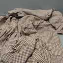 YEXPINE Women's Gingham Maxi Dress Puff Sleeve V-Neck Button Down Flowy Tiered Belted Dress Brown XXL
