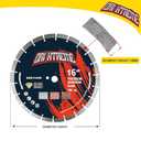 16 Inch Diamond Concrete Saw Blade, Segmented General Purpose Blade Dry/Wet Cutting Concrete, Reinforced Concrete, Masonry, Brick, Block,1"-20mm Arbor