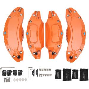 Brake Caliper Cover, Easy to Install, Robust Yet Lightweight Caliper Protector, Front Rear Aluminum Alloy Caliper Covers for 19 20In Wheels Hub, Set of 4 (Orange)