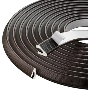 V Shape Thin Foam Weather Stripping Door Frame Seal Strip 19.7FT Brown, Draft Stopper, Insulation Winter, Weatherstripping, Gap Sealing, Soundproofing, Self-Adhesive Used for Exterior Front Door Side