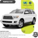 Headlights W/Bulbs for 2007-2013 Toyota Tundra/2008-2017 Sequoia (Fits 12-14 Sequoia WITHOUT Headlight Washer Only, NOT for models with leveling dial) Driver & Passenger Side