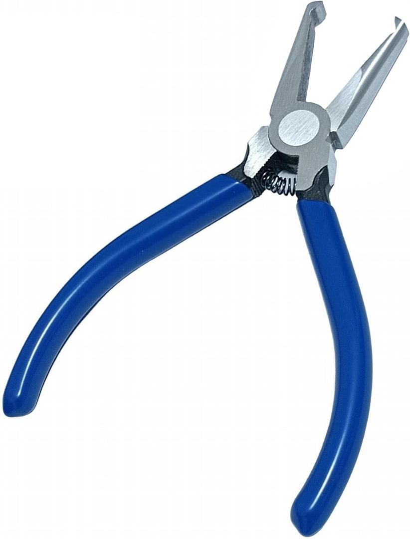 PANSHIYON Fret Removal Pliers, Flat Head Guitar Fret Puller Tool with Blue Rubber Coating for Acoustic Eelectric Guitar Bass