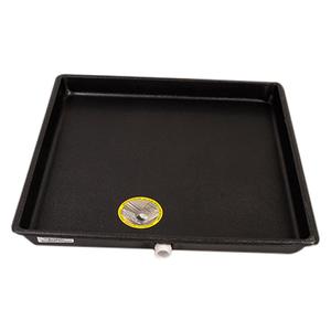 DiversiTech (6-2424L) A/C Secondary Condensate Drain Pan, Air Conditioner Drip Pan with Rolled Edges, 24 x 24 Plastic Tray, Black