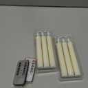 Yeelida Battery Operated Flameless Taper Candles with Two Remote Timer, 6.4" LED 3D-Wick Window Candles, Flickering Long-Lasting Warm Light Electric Pack of 6 Flameless Candlesticks (0.78" Dia,Ivory)