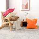 HAUSSY Brown 2 Pack 26x26 Inch Corduroy Decorative Throw Pillow Covers Boho Natural Solid Striped Cushion Cover Modern Farmhouse Home Decor for Couch Living Room Sofa Bed