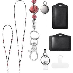 Y2K Lanyards for ID Badges and Keys Black ID Badge Holder with Lanyard Key Cute Accessories for Women