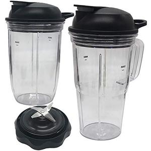 Replacement Combo Easy Twist Extractor Blade with18oz,24oz handle cup with to go lid, Compatible with NutriBullet Blender Combo/PRO 1000/ Select Blender (5, 1*18oz cup+1*24oz handle cup+2*lid+1*blade)