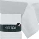 HOUZZKINGZ USA Paper Tablecloths for Rectangle Tables | 54 X 108 12 Pack | White Paper Disposable Tablecloth | 3-Ply Premium Paper & Plastic Table Cloths for Parties Disposable