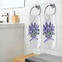 ALAZA Lavender Purple Hand Towels for Bathroom Set of 2, Fingertip Towel Face Towel Cotton Soft Absorbent Decorative Bath Towels 15.5x29.5 inch, Bouquet of Lavender Flowers