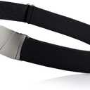 No Show Invisible Elastic Belts for Women & Men 1.5" adjustable Non Slip Fits waist upto 50 Inch. Designed in USA. (Standard, Black)
