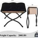 15"(H) Folding Ottoman, Foldable Footrest Stool, Portable Small Foot Stool for Couch, Collapsible Foot Rest Ottoman for Sofa, Accent Padded Ottomans for Living Room, Bedroom, Black