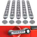 E-cowlboy Grab Handle Inserts Cover+Push Button Knobs Cover Trim for Jeep Wrangler JK JKU Sahara Rubicon Unlimited 2007-2018 Exterior Door Handle Decoration Accessories Aluminum (Silver)