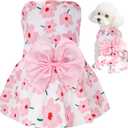choyaxo Floral Dog Dress Cute Dog Skirt Pet Dress Summer Pet Clothes for Puppy Cats (Medium)