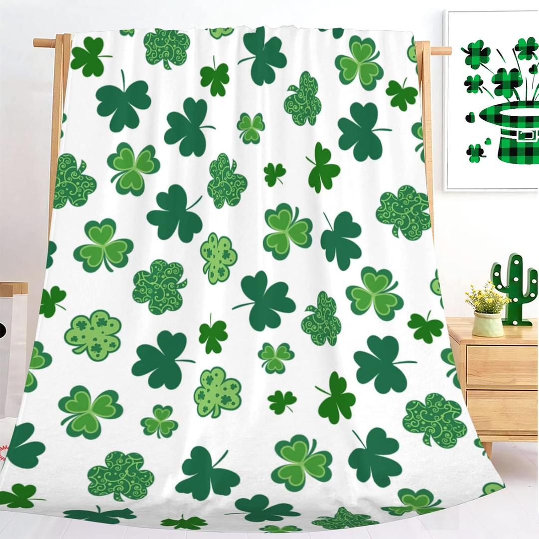 Luxury St. Patrick's Day Blankets,Fuzzy Warm and Cozy Throw Blanket for Couch,Seasonal Spring Holiday Blanket for Couch Bed Living Room 40"x30"