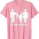 Small Fish Big Fish Woman Men - True Story Fishing Girl Boy T-Shirt, Pink, M