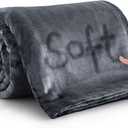 MOONLIGHT20015 Queen Size 90x90 Inch 400 GSM Super Soft Dark Grey Fleece Blanket